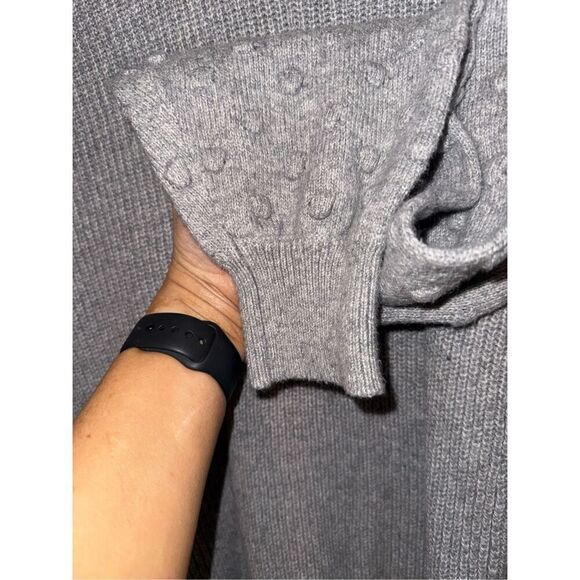 Cece Womens Gray Textured Long Sleeve Round Neck Sweater - Picture 9 of 14